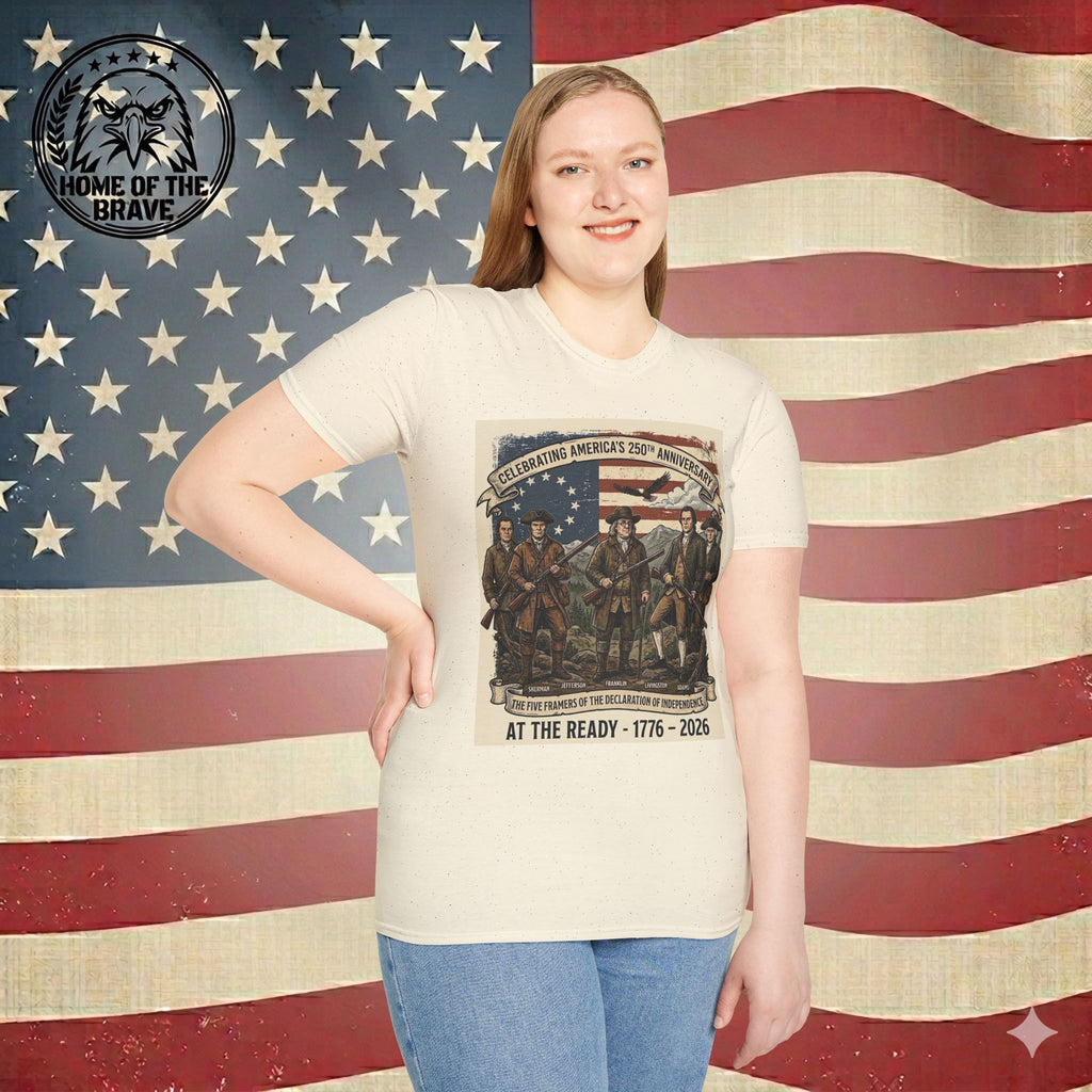1776–2026 'At The Ready' Historical Patriots T-Shirt — Celebrating America's 250th Anniversary