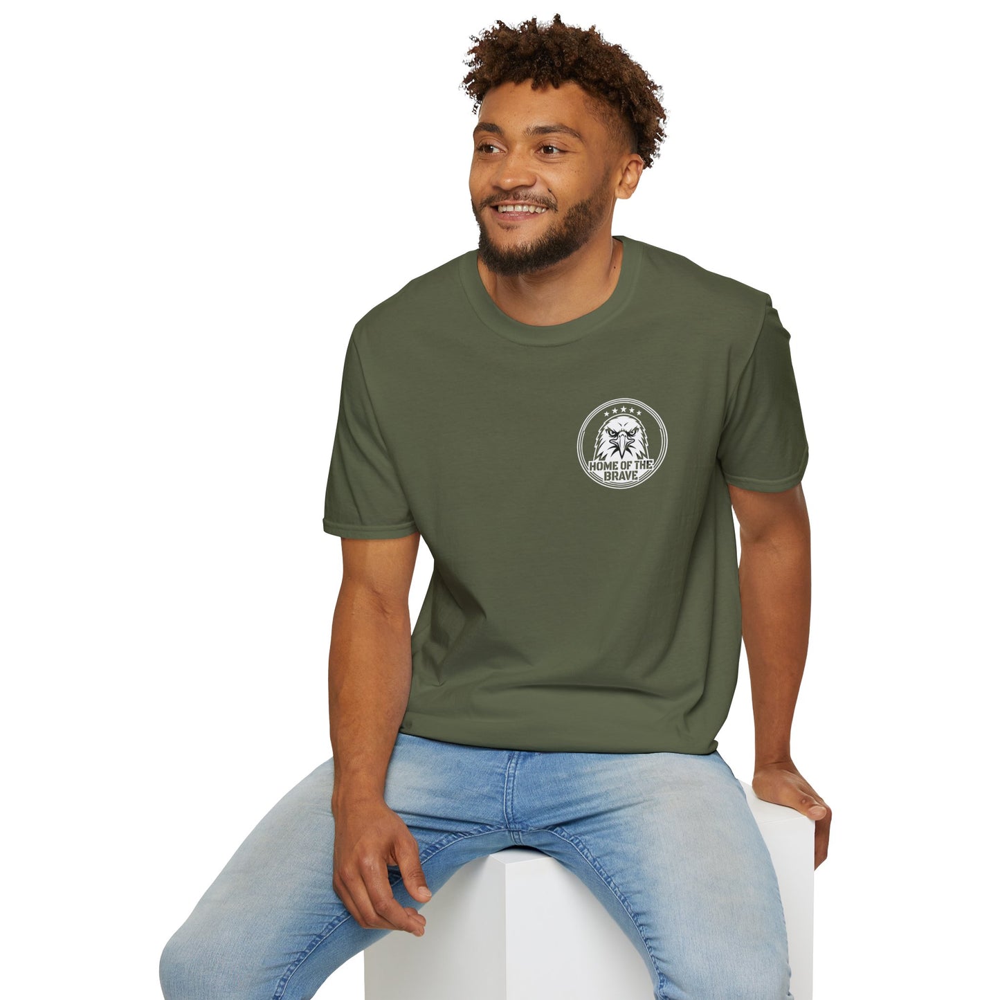 T-Shirt — 'Home of the Brave' Eagle Patriotic Graphic Tee