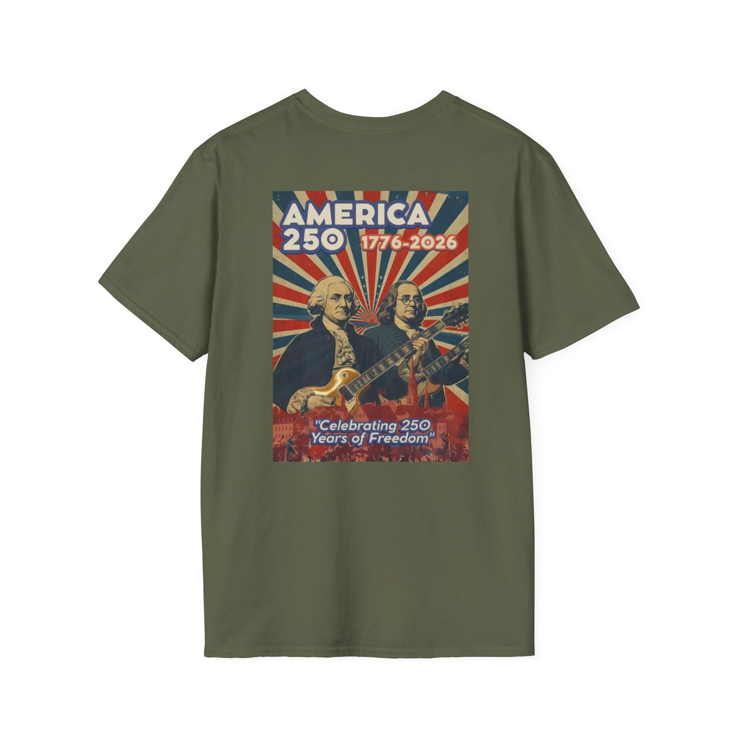 Home of the Brave Eagle T-Shirt — George & Ben Guitars Patriotic USA Flag Tee