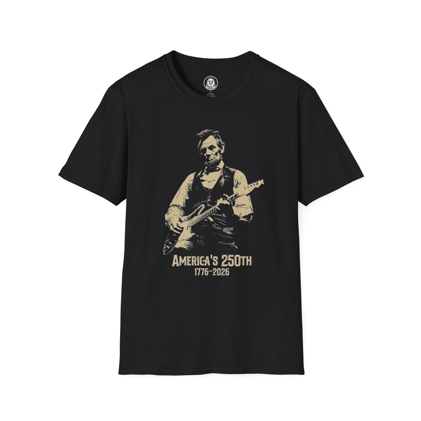 Lincoln Guitar T-Shirt — America’s 250th 1776–2026 Patriotic Tee