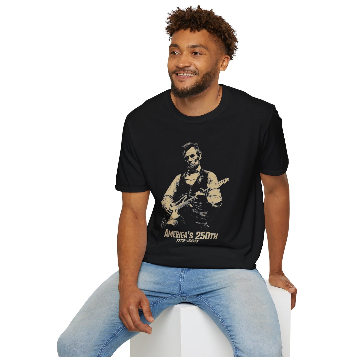 Lincoln Guitar T-Shirt — America’s 250th 1776–2026 Patriotic Tee