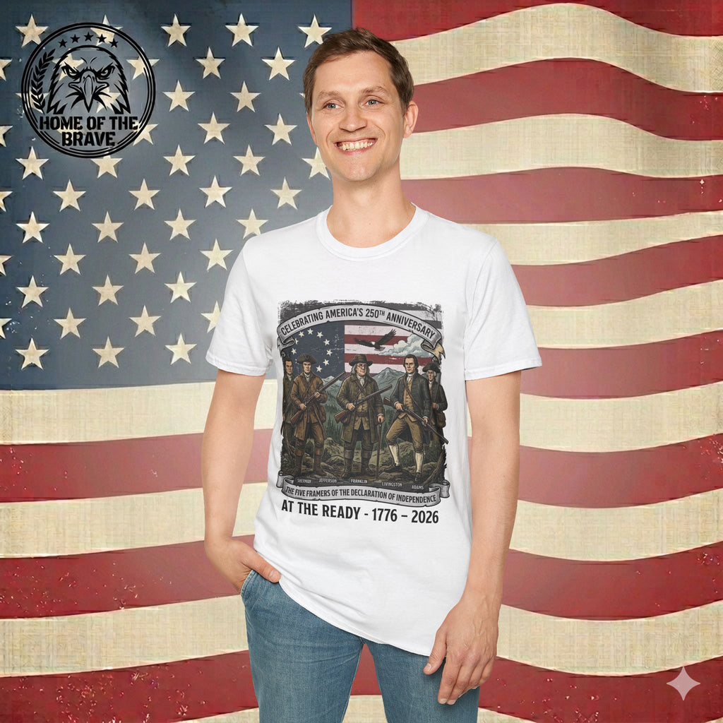 1776–2026 'At The Ready' Historical Patriots T-Shirt — Celebrating America's 250th Anniversary