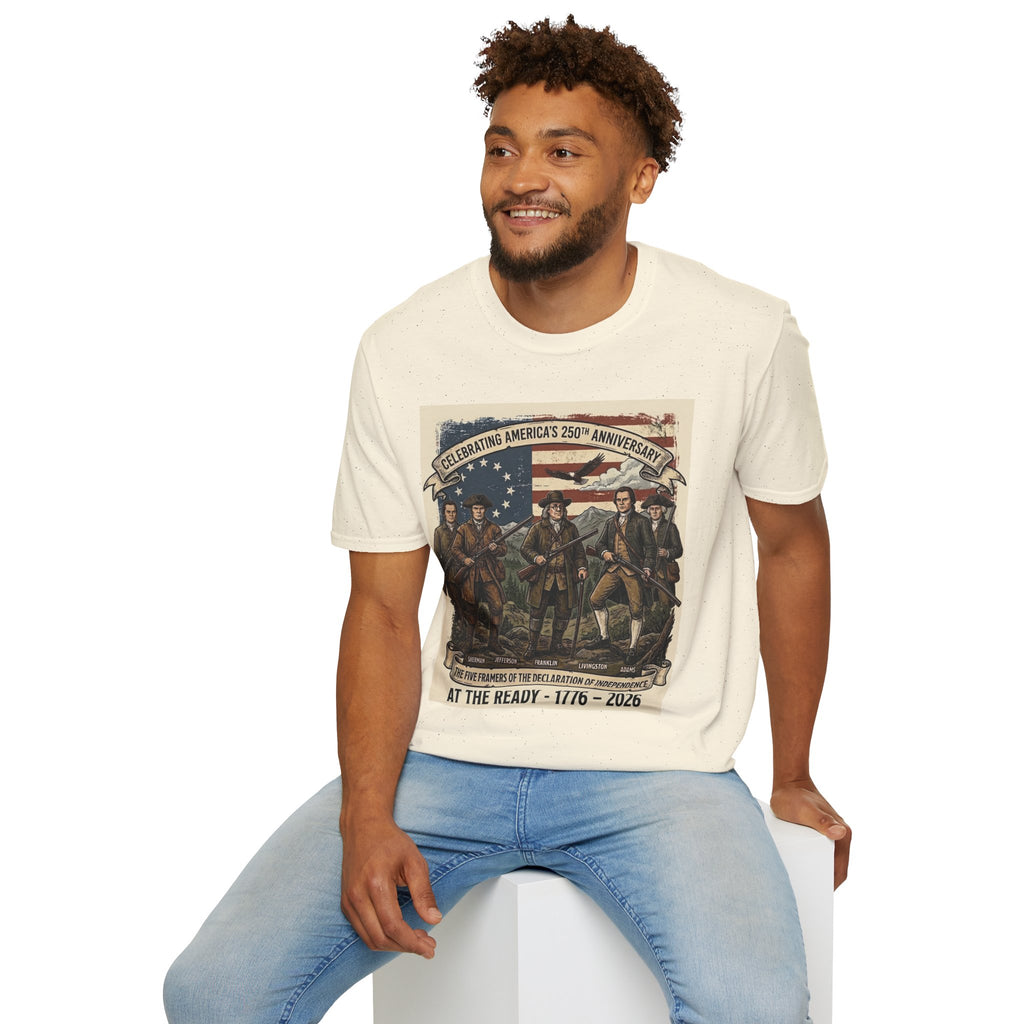 1776–2026 'At The Ready' Historical Patriots T-Shirt — Celebrating America's 250th Anniversary