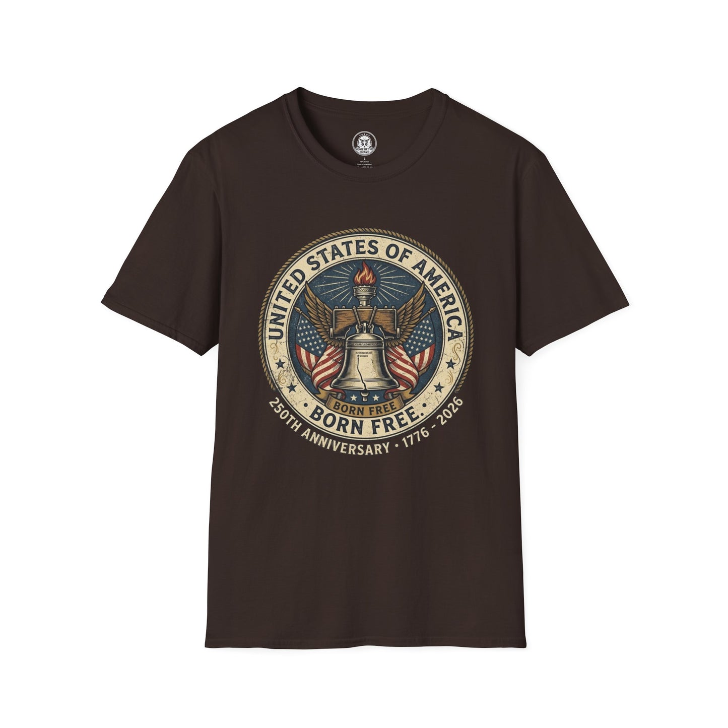 Liberty Bell Emblem T-Shirt — United States of America Vintage Flag Design