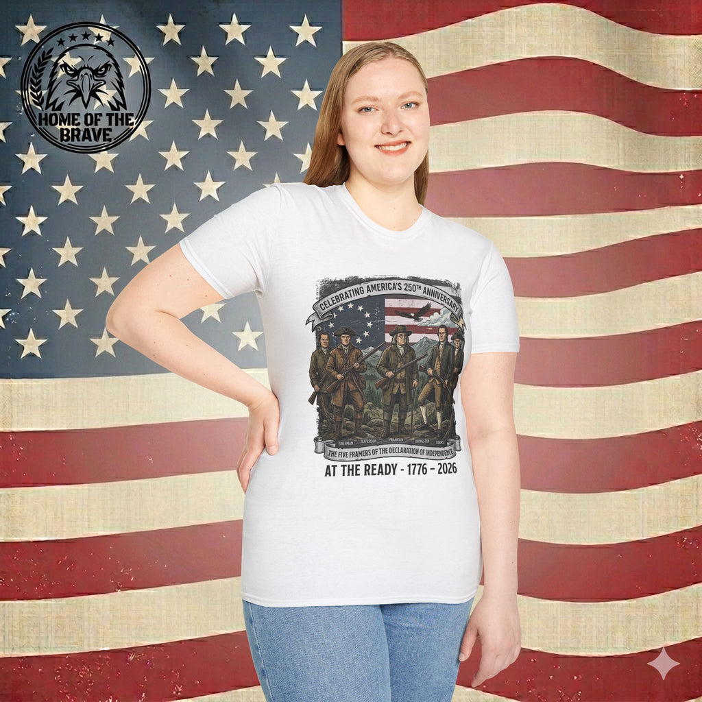 1776–2026 'At The Ready' Historical Patriots T-Shirt — Celebrating America's 250th Anniversary