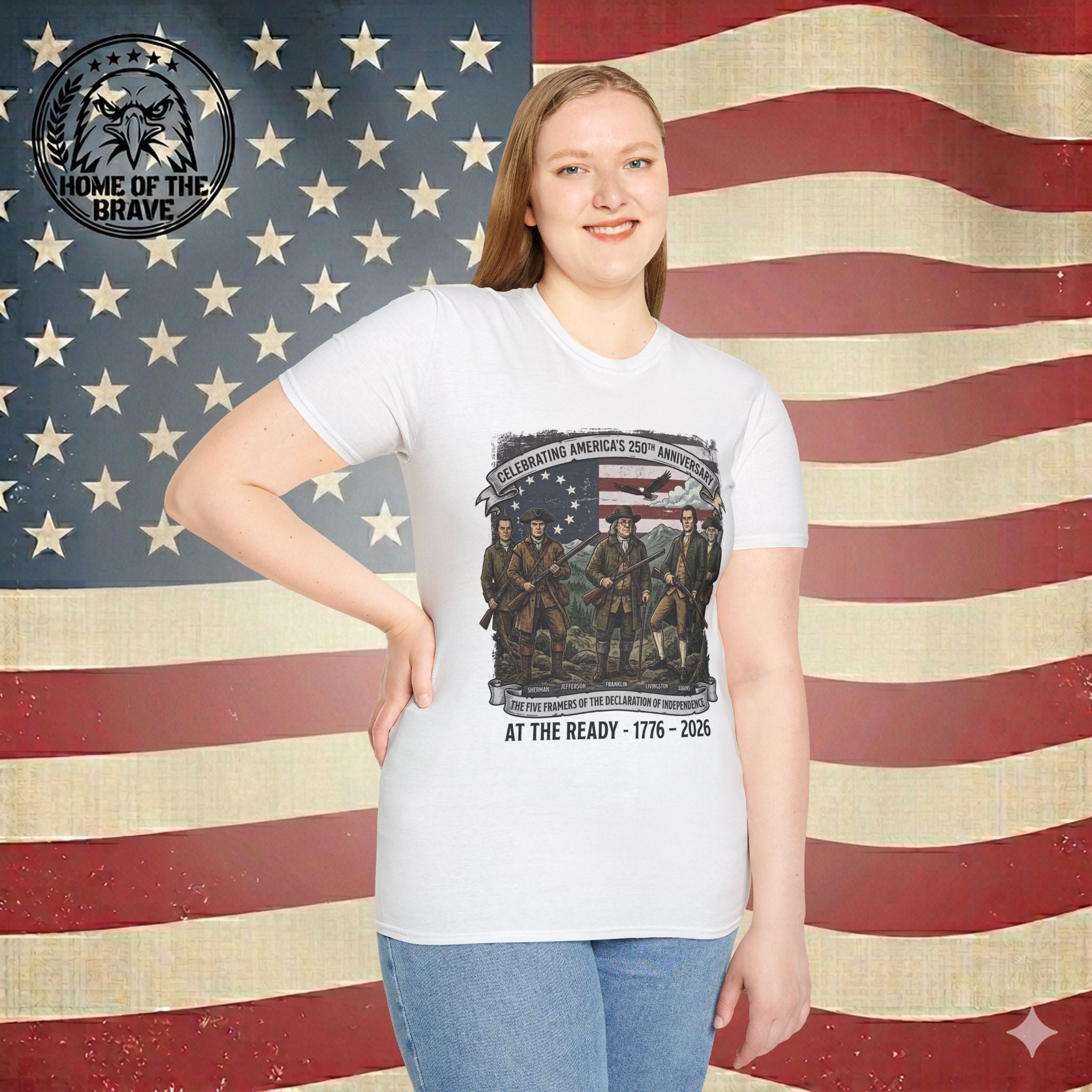 1776–2026 'At The Ready' Historical Patriots T-Shirt — Celebrating America's 250th Anniversary
