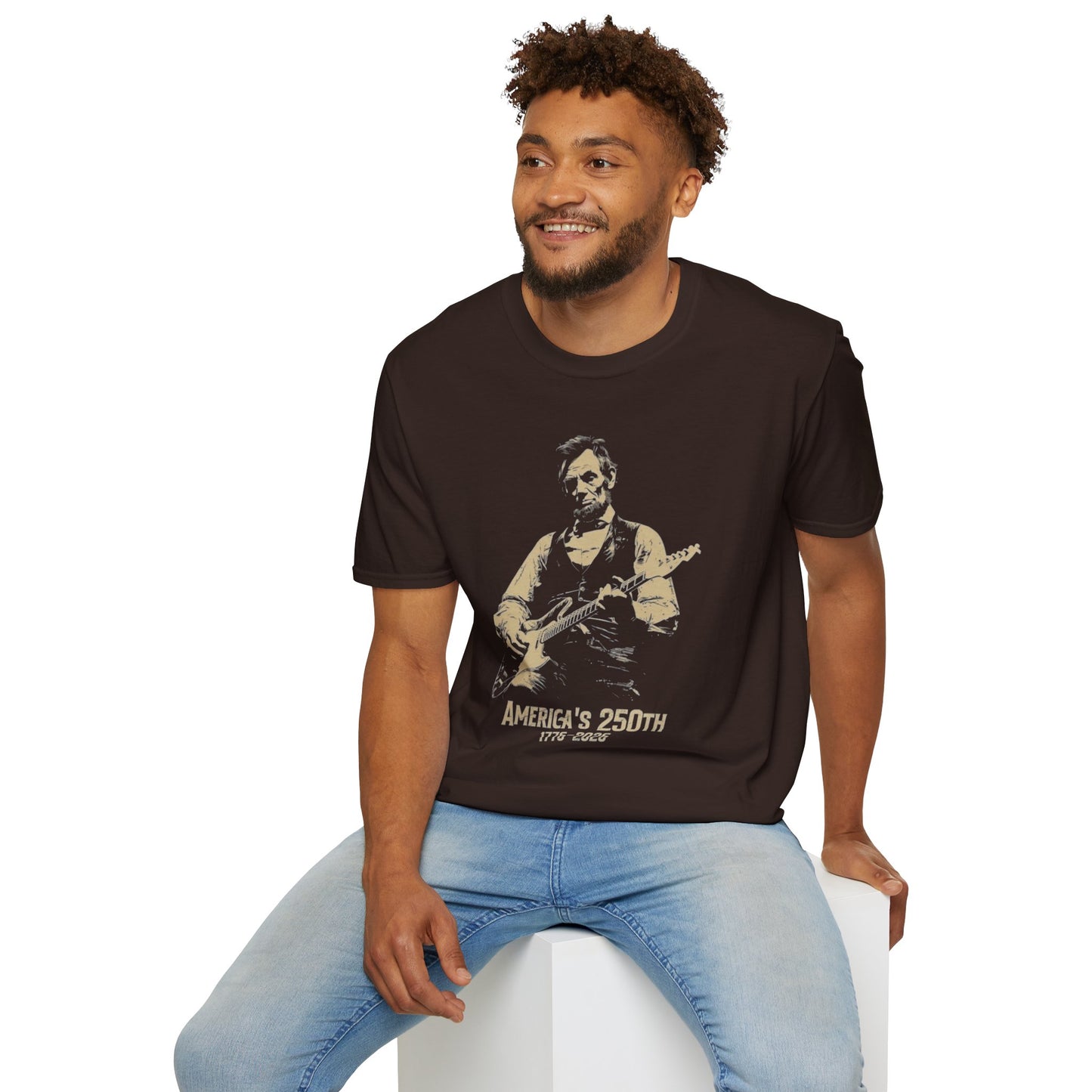 Lincoln Guitar T-Shirt — America’s 250th 1776–2026 Patriotic Tee