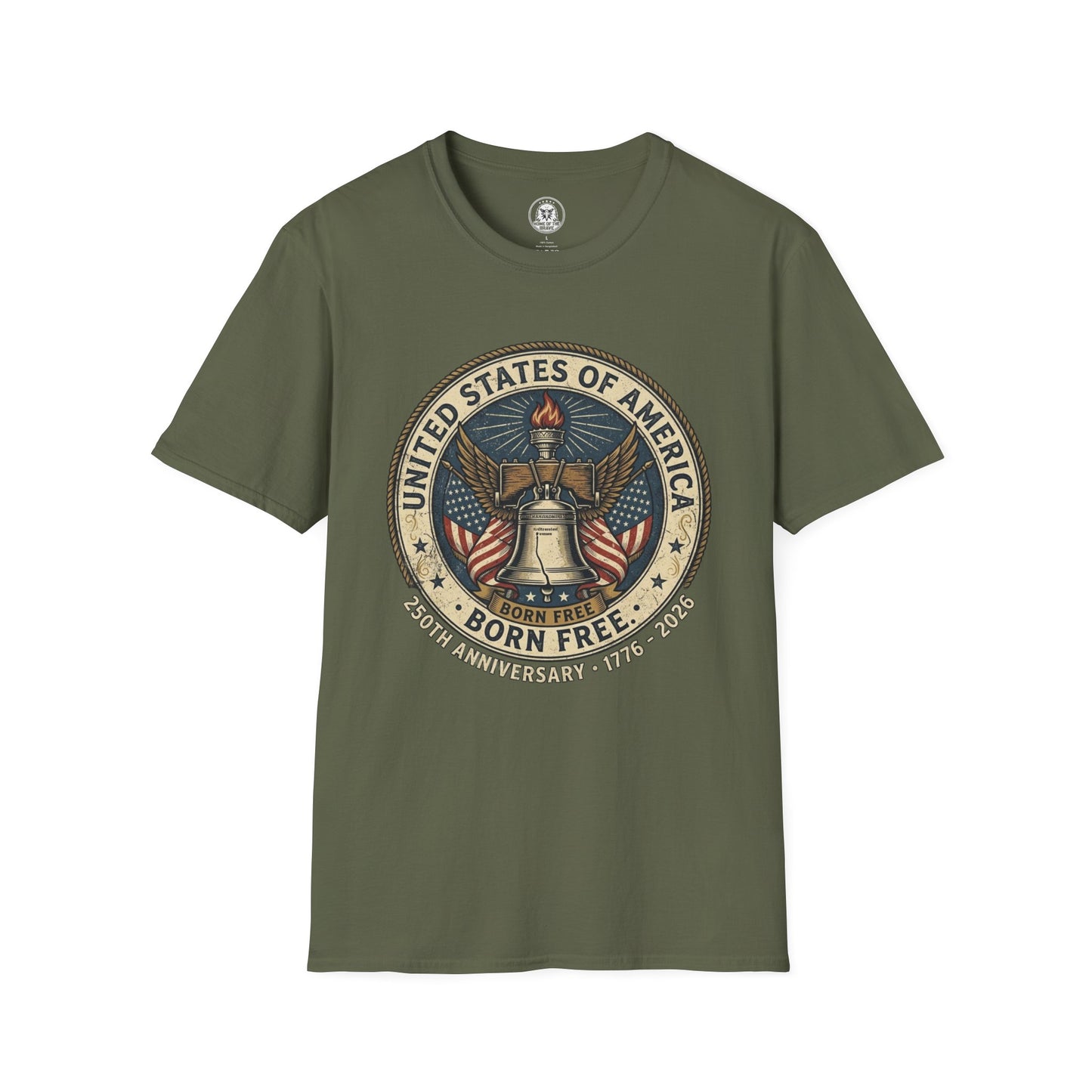 Liberty Bell Emblem T-Shirt — United States of America Vintage Flag Design