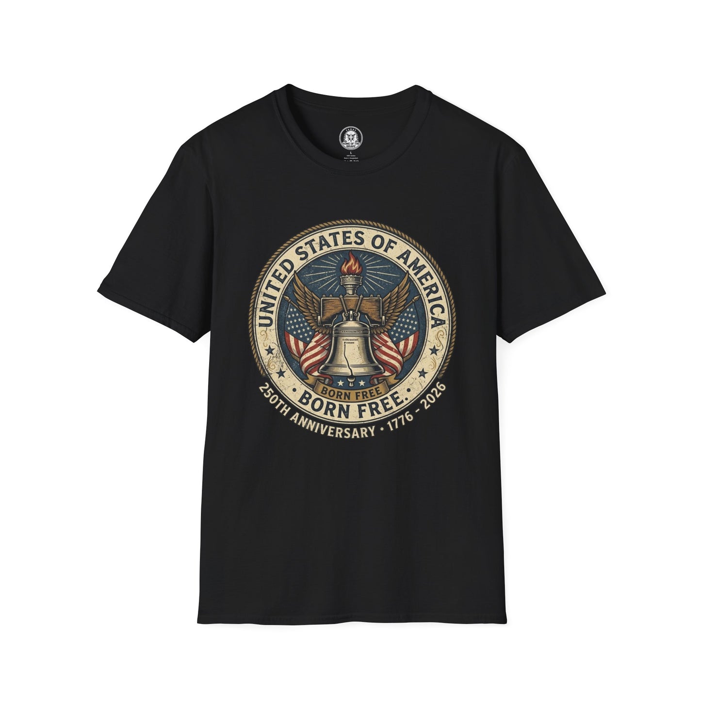 Liberty Bell Emblem T-Shirt — United States of America Vintage Flag Design