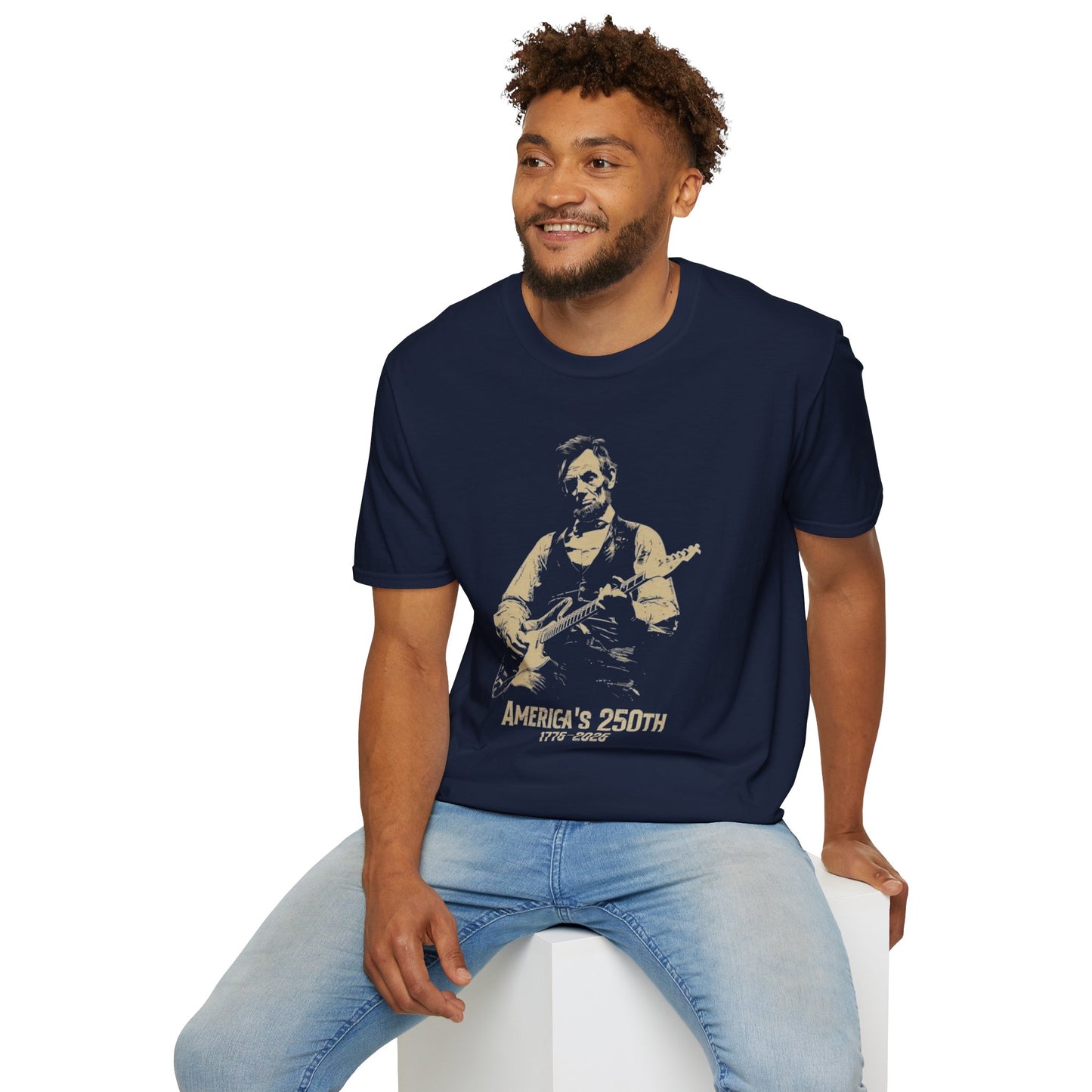 Lincoln Guitar T-Shirt — America’s 250th 1776–2026 Patriotic Tee