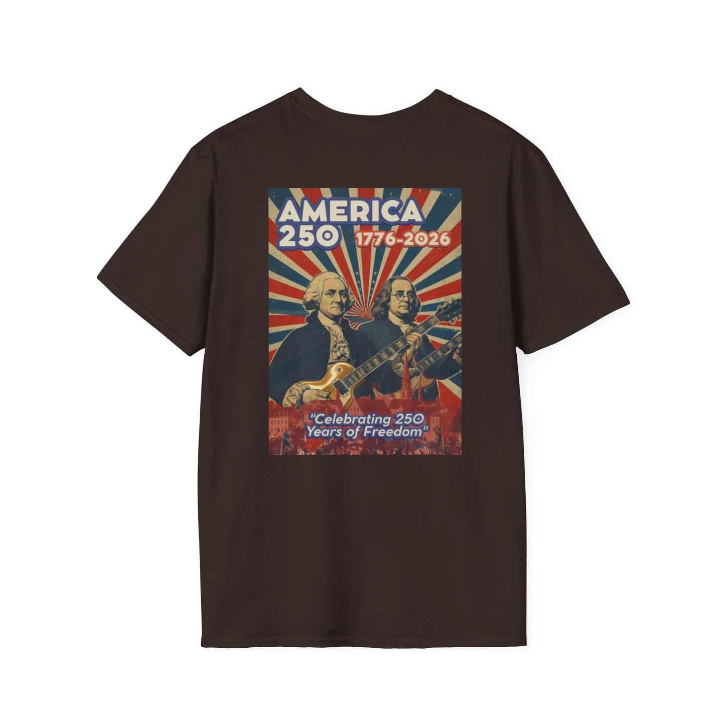 Home of the Brave Eagle T-Shirt — George & Ben Guitars Patriotic USA Flag Tee