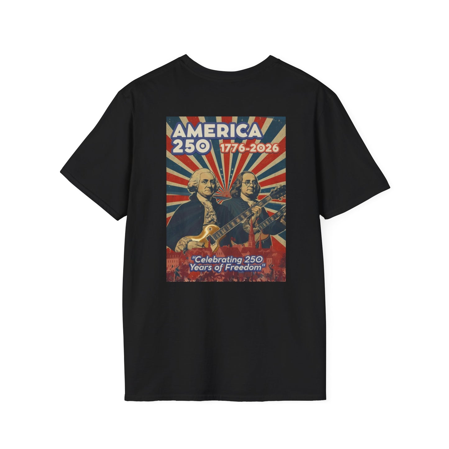 Home of the Brave Eagle T-Shirt — George & Ben Guitars Patriotic USA Flag Tee