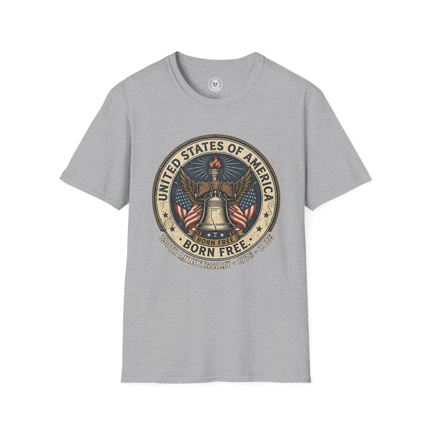 Liberty Bell Emblem T-Shirt — United States of America Vintage Flag Design
