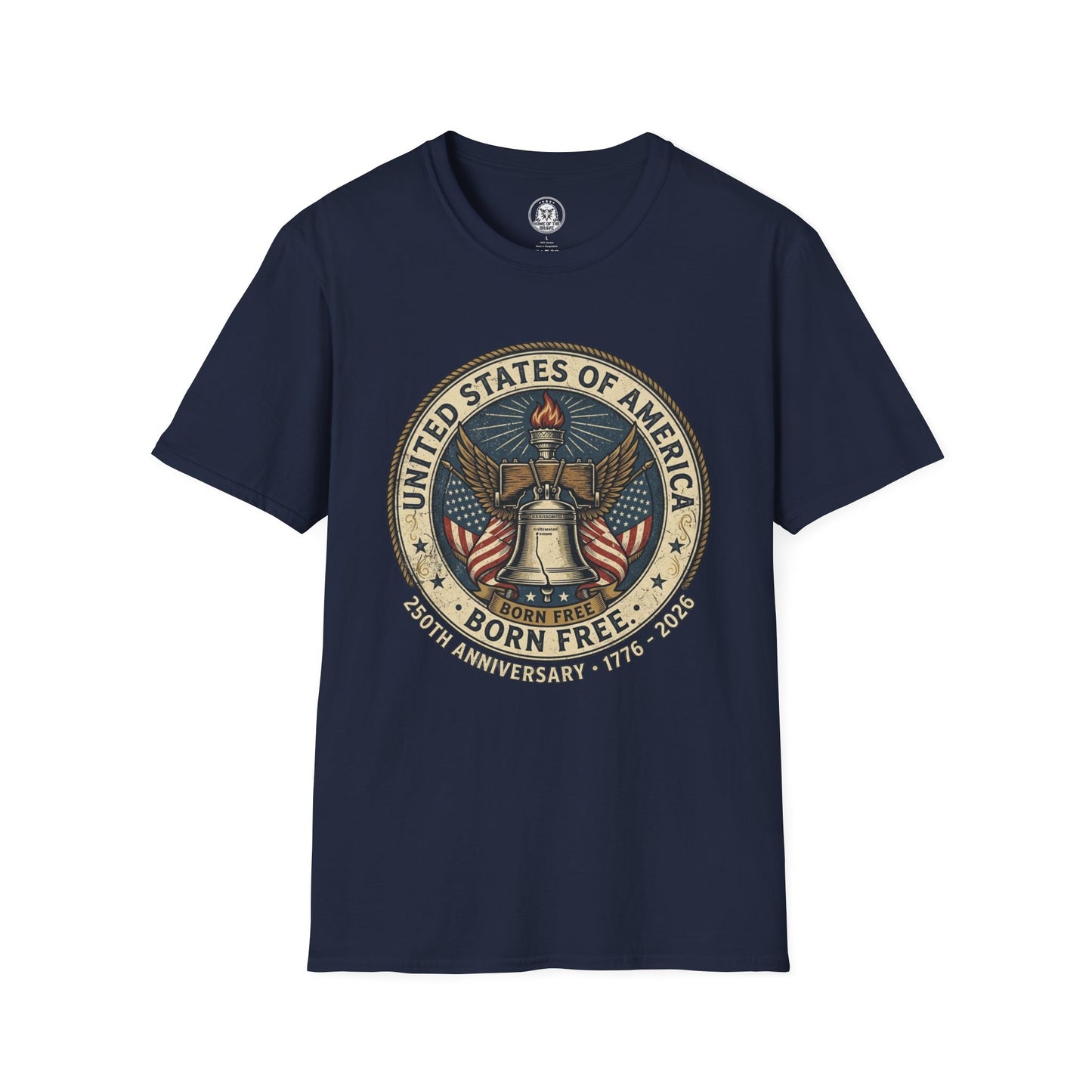 Liberty Bell Emblem T-Shirt — United States of America Vintage Flag Design