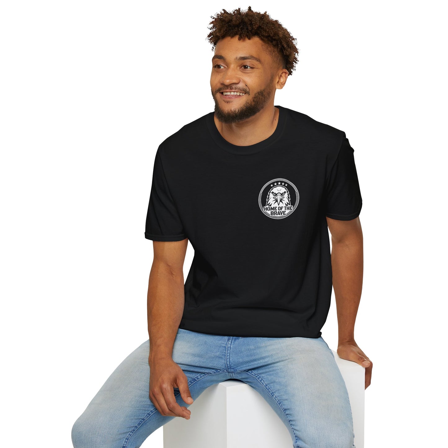 T-Shirt — 'Home of the Brave' Eagle Patriotic Graphic Tee