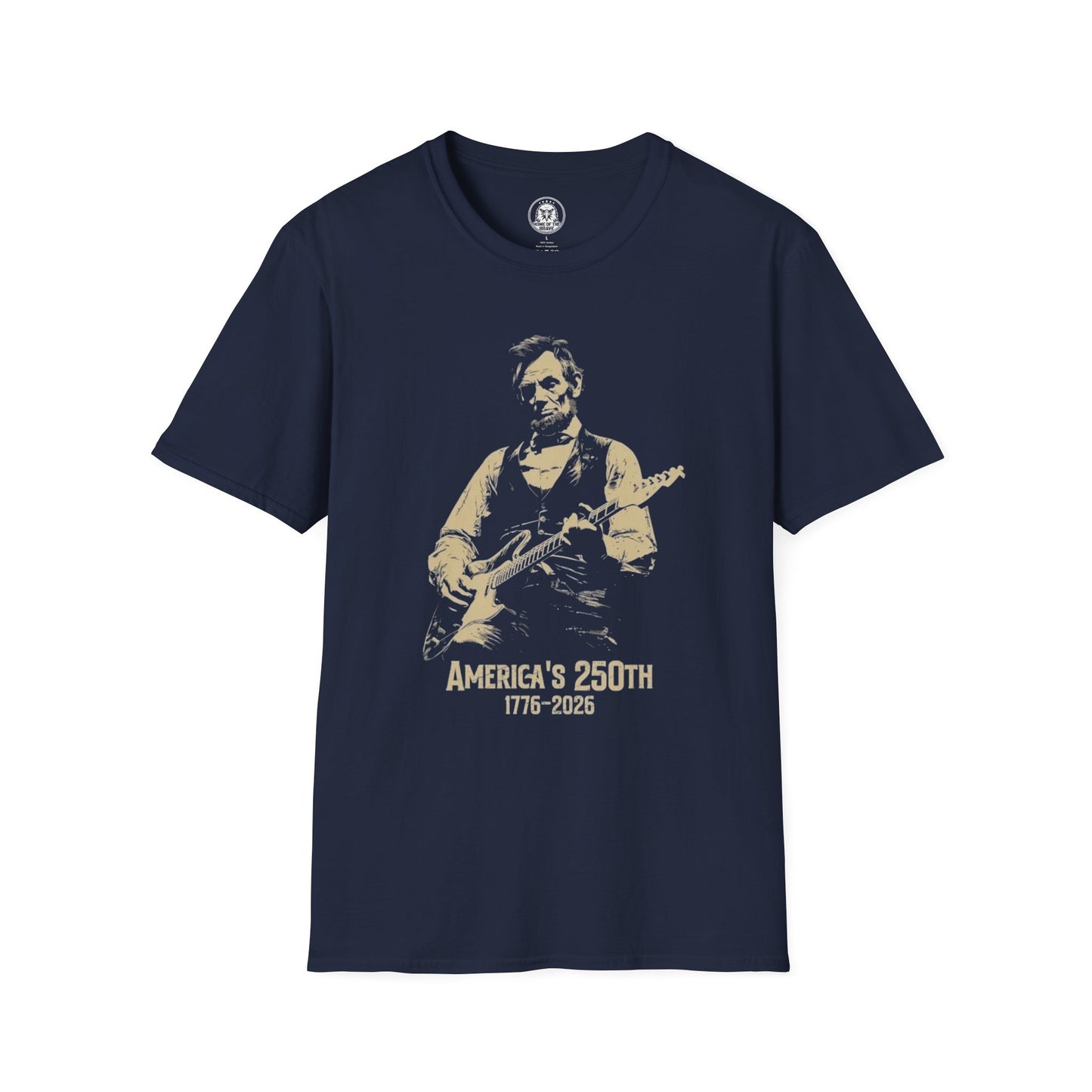Lincoln Guitar T-Shirt — America’s 250th 1776–2026 Patriotic Tee